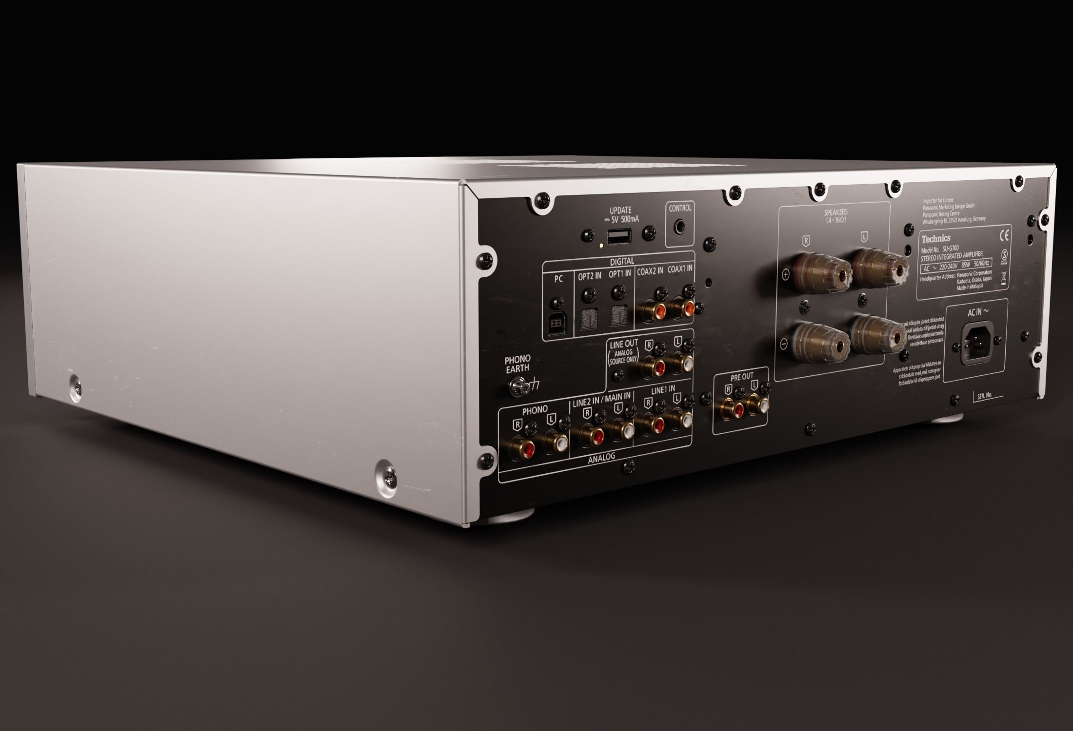 Technics G700 Stereo Integrated Amplifier PBR 3D model_9