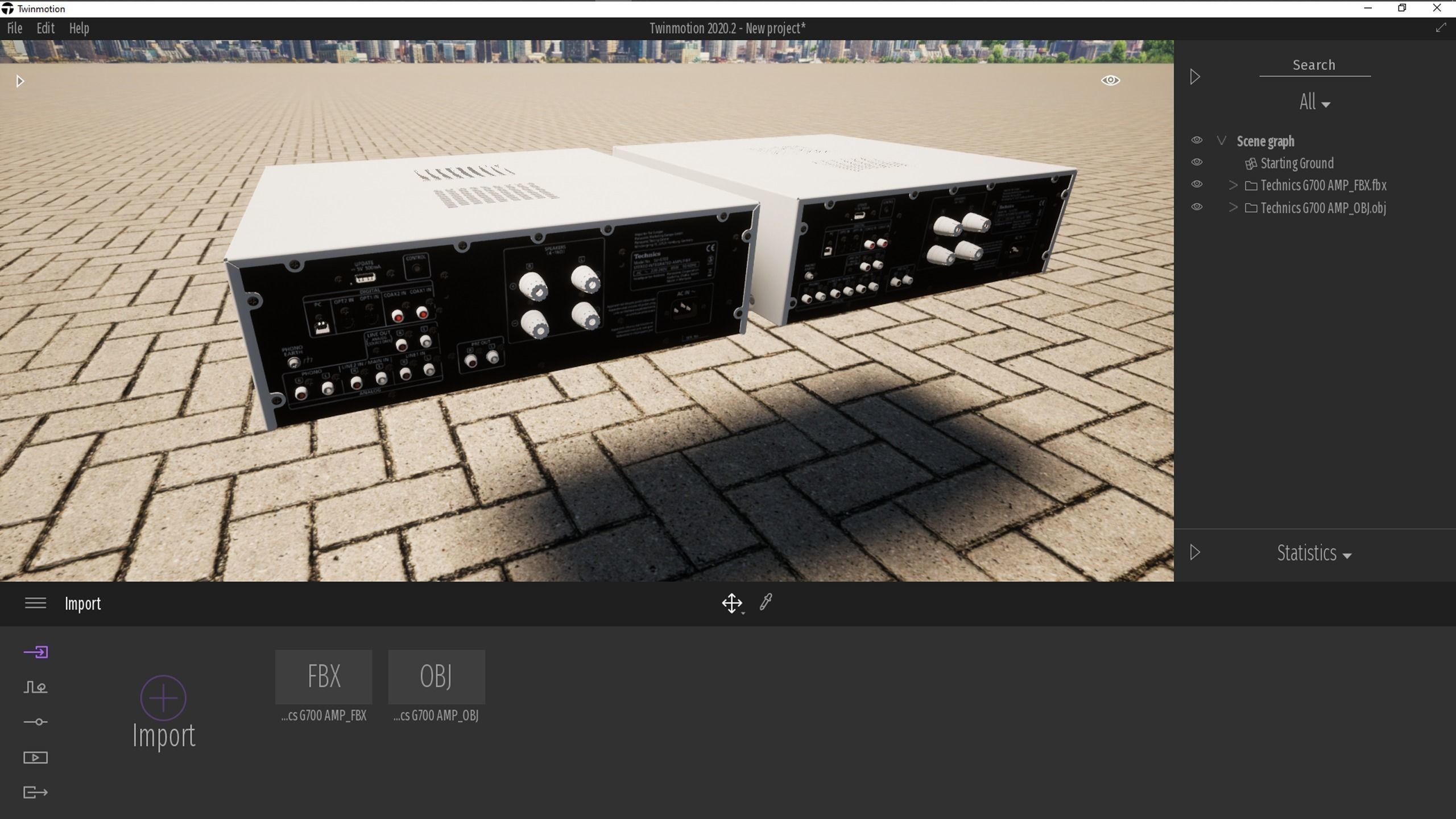 Technics G700 Stereo Integrated Amplifier PBR 3D model_14