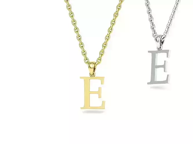 E INITIAL LETTER NECKLACE printable 3dmodel 3D print model