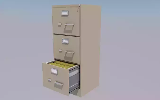 Office 3d model 3d filing cabinet
