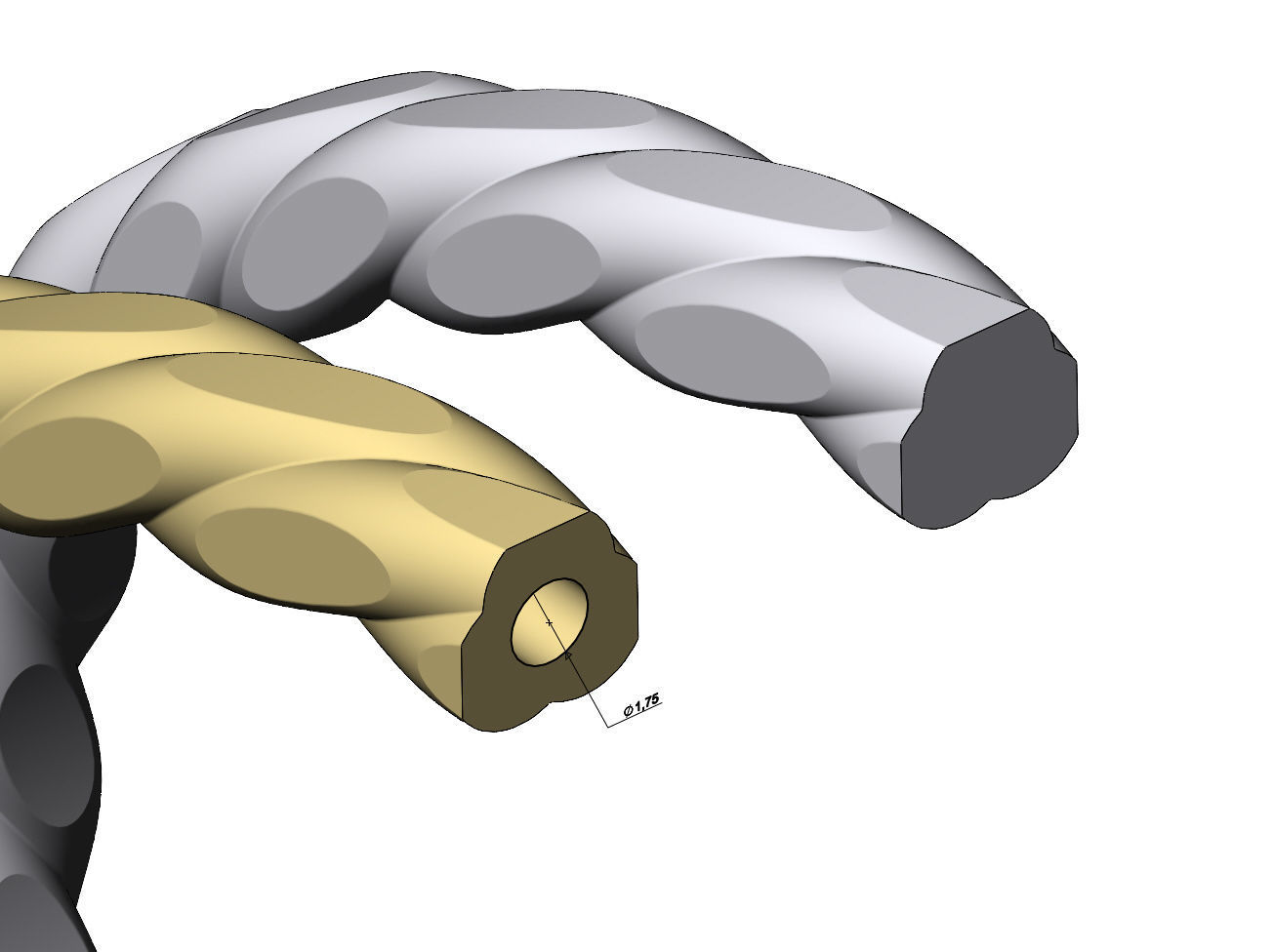 Faceted braided wire cuff bracelet 3D print model_7