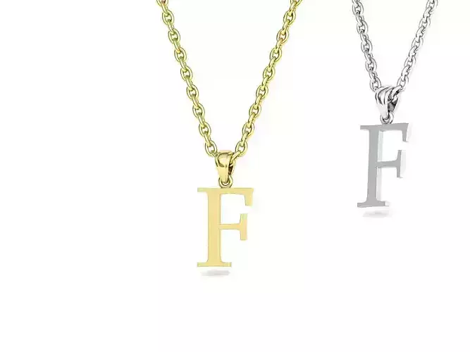 F INITIAL LETTER NECKLACE printable 3dmodel 3D print model
