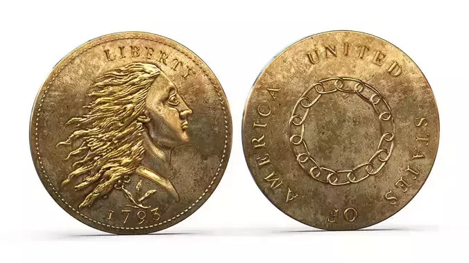 Coin Chain 1793 LIBERTY center UNITED STATES OF AMERICA