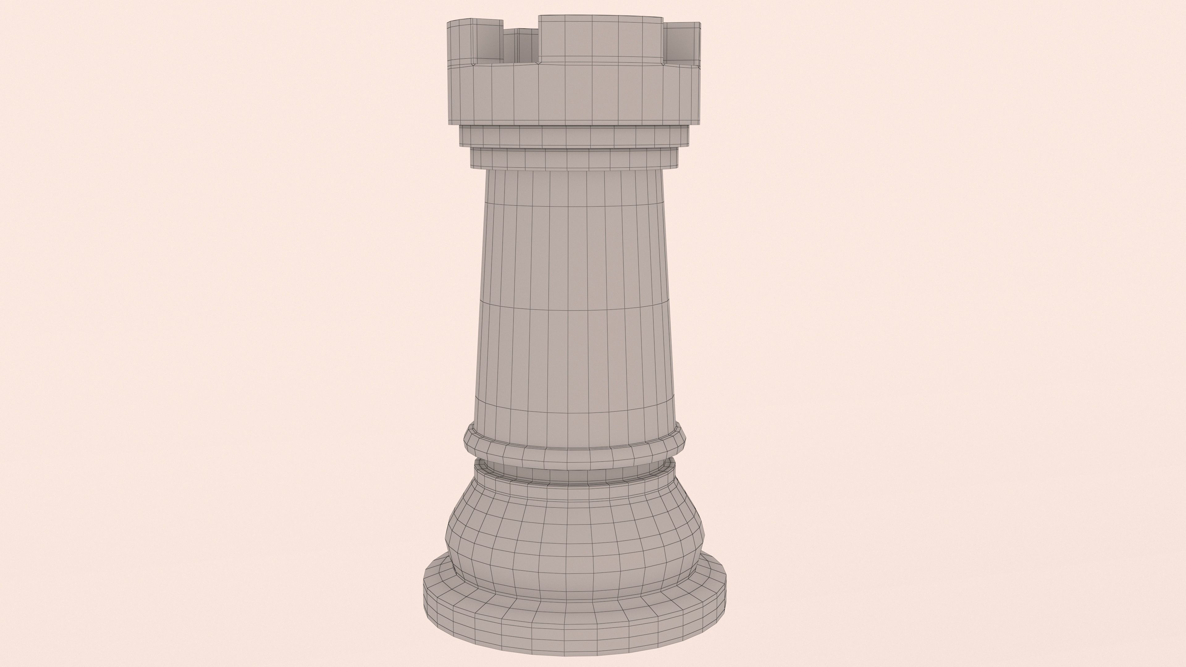 Chess game with old board and all pieces with textures  3D model_7