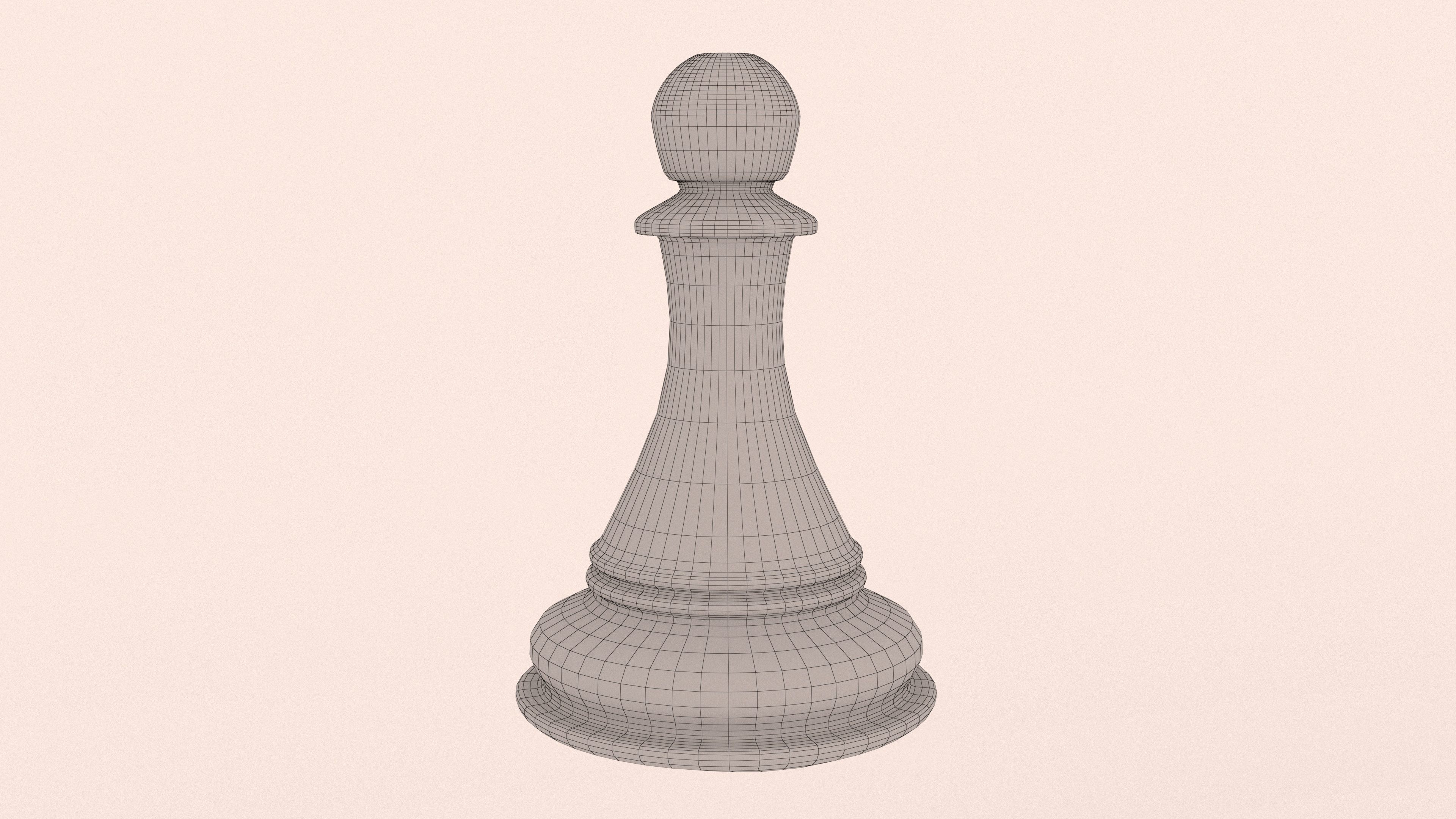 Chess game with old board and all pieces with textures  3D model_10