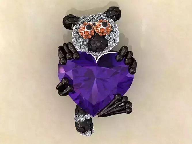 Lemur Heart Stone Charms Pendant  3D print model