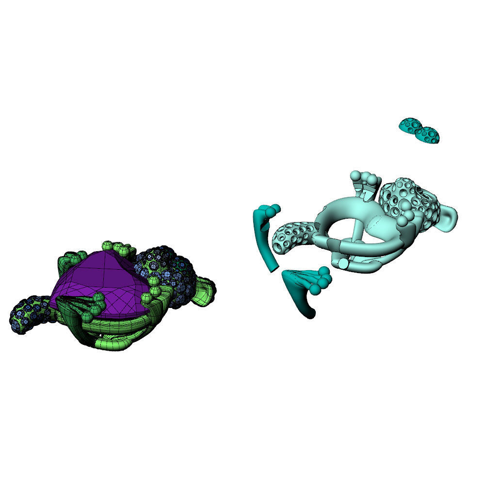 Lemur Heart Stone Charms Pendant  3D print model_6