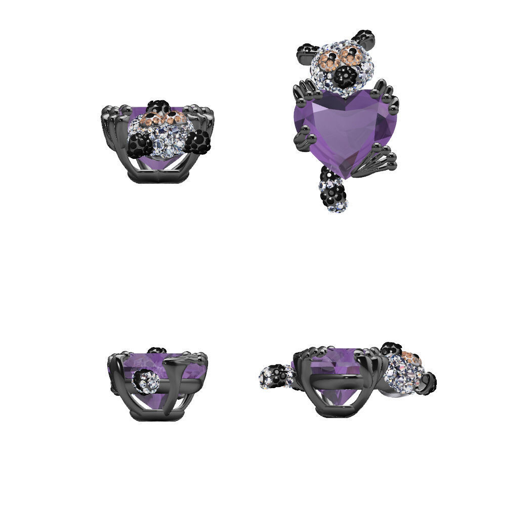 Lemur Heart Stone Charms Pendant  3D print model_2