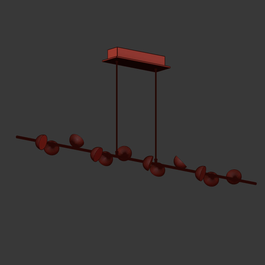 Mantra Adn LED 36w white Linear Pendant Light 3D model_4