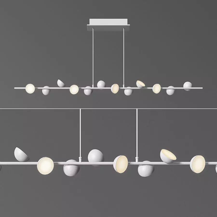 Mantra Adn LED 36w white Linear Pendant Light 3D model_0