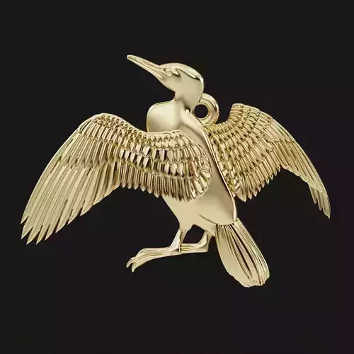 Cormorant bird pendant