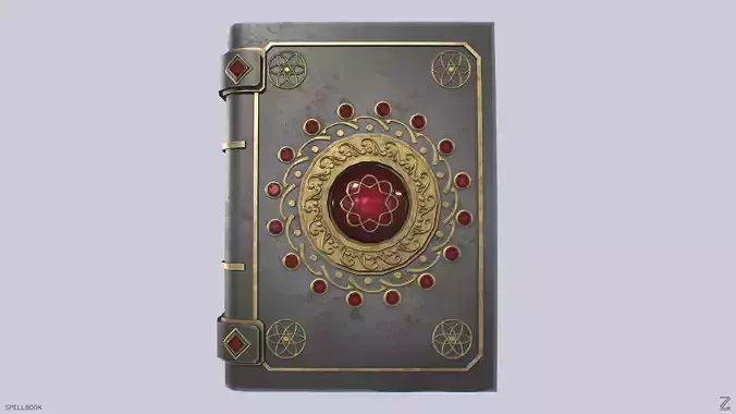 Spellbook Low-poly 3D model