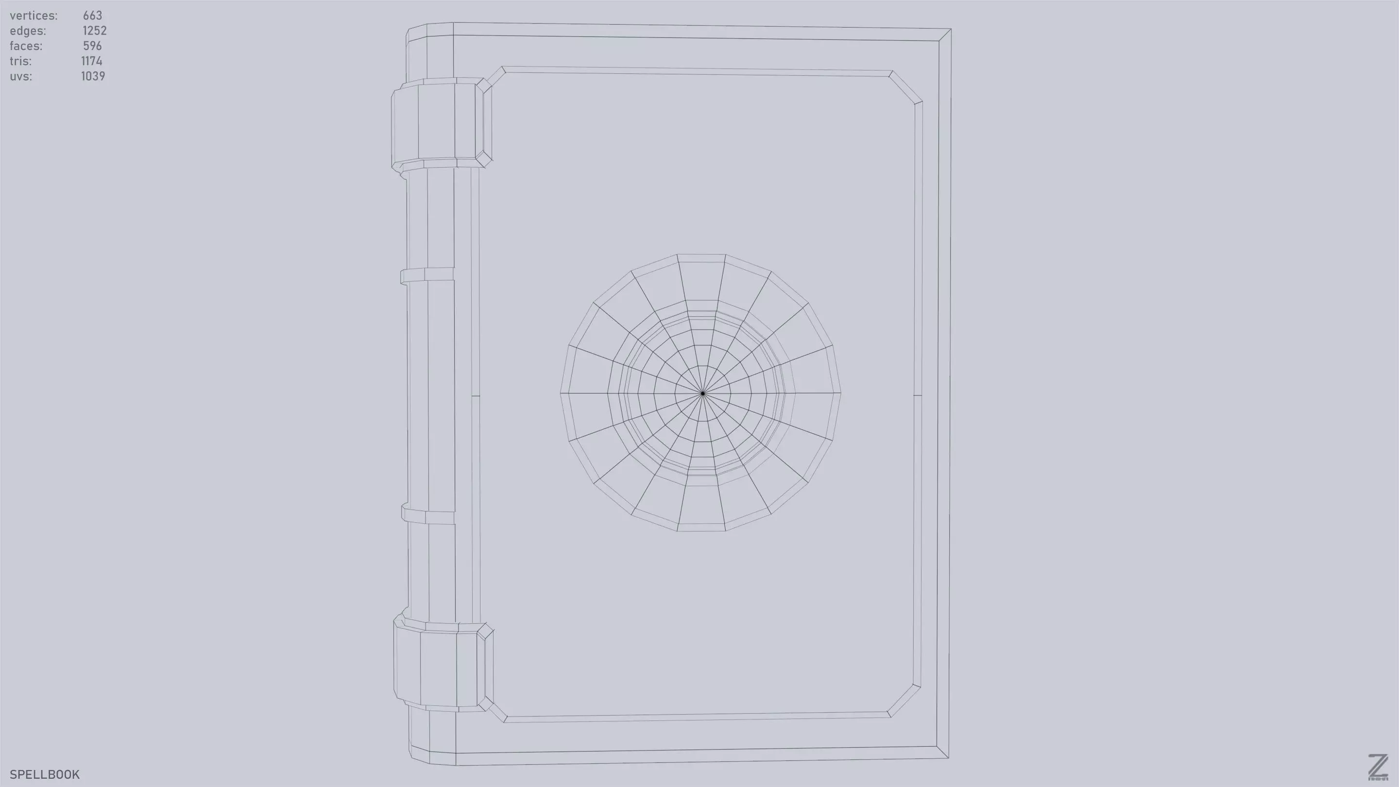 Spellbook Low-poly 3D model_9