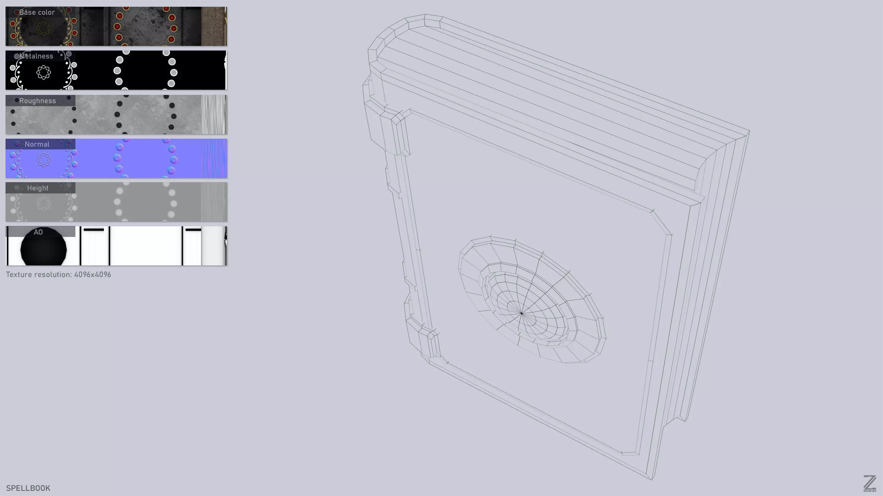 Spellbook Low-poly 3D model_3
