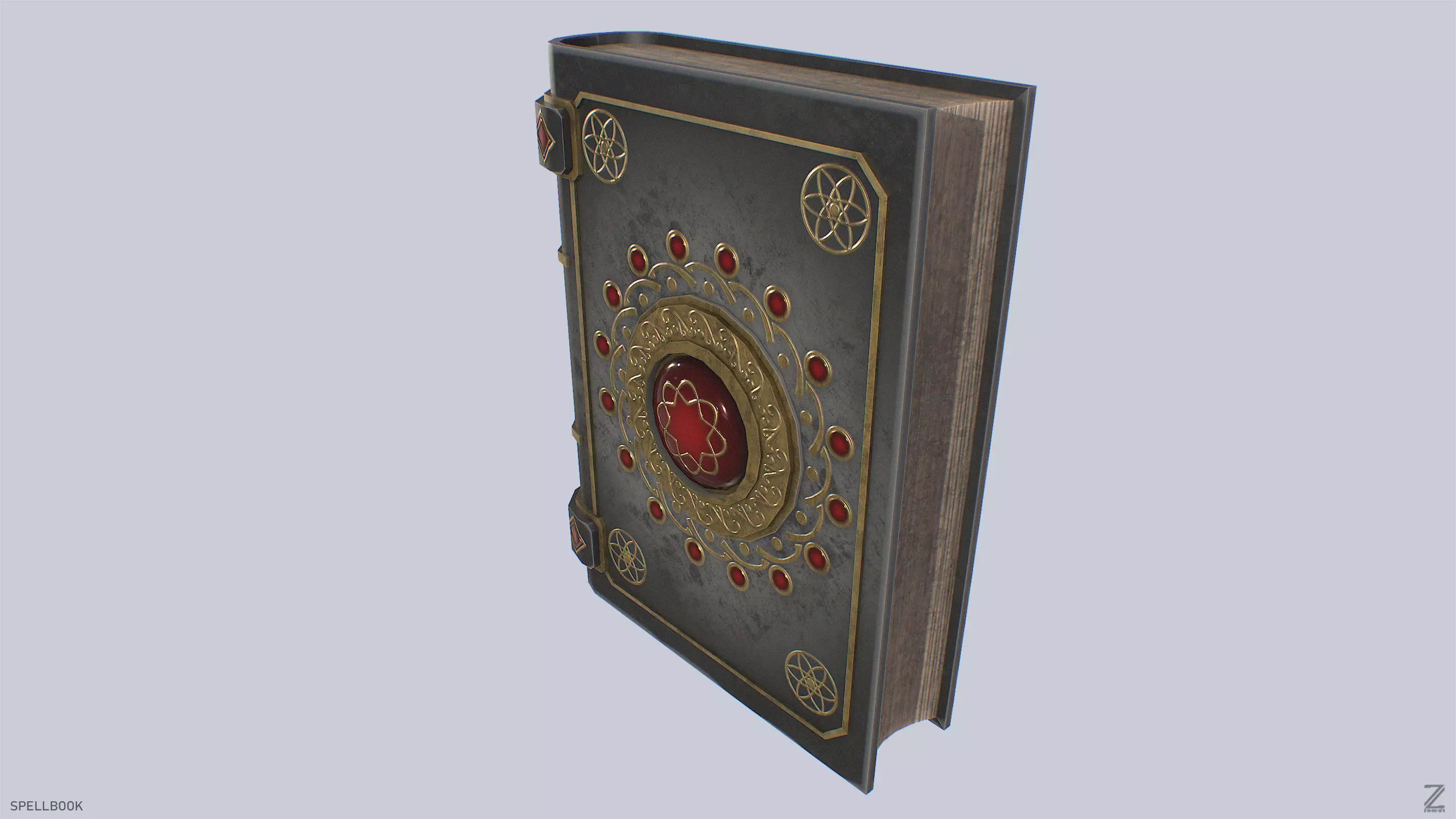 Spellbook Low-poly 3D model_4