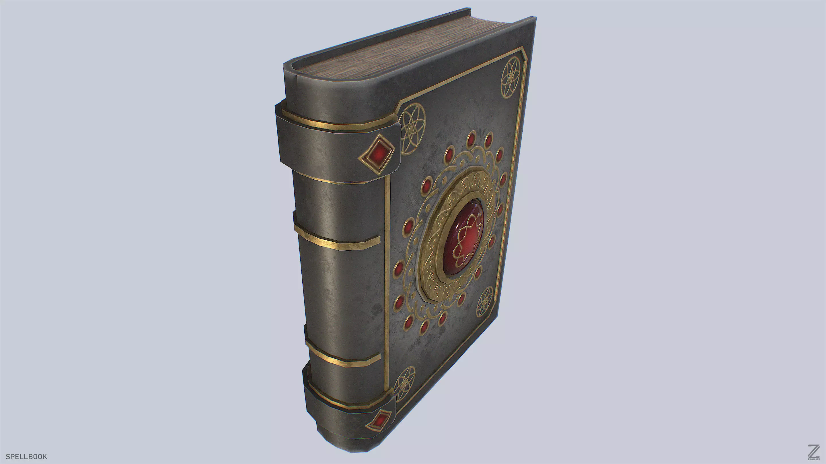 Spellbook Low-poly 3D model_5