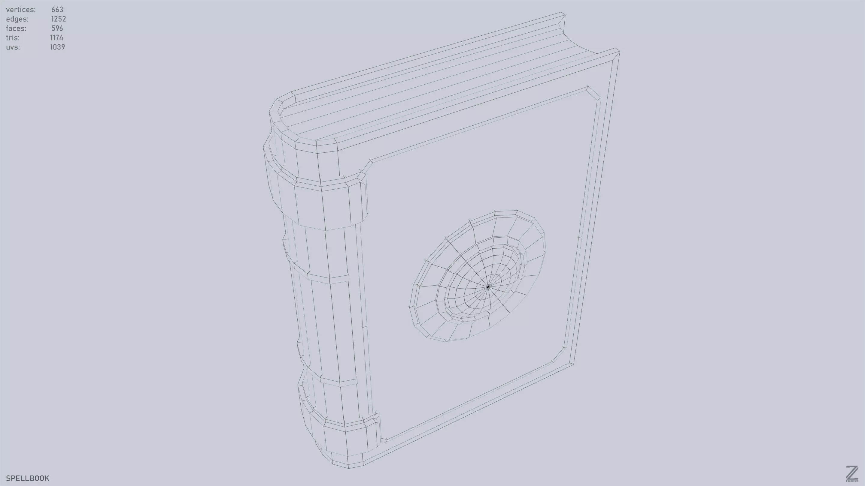 Spellbook Low-poly 3D model_12