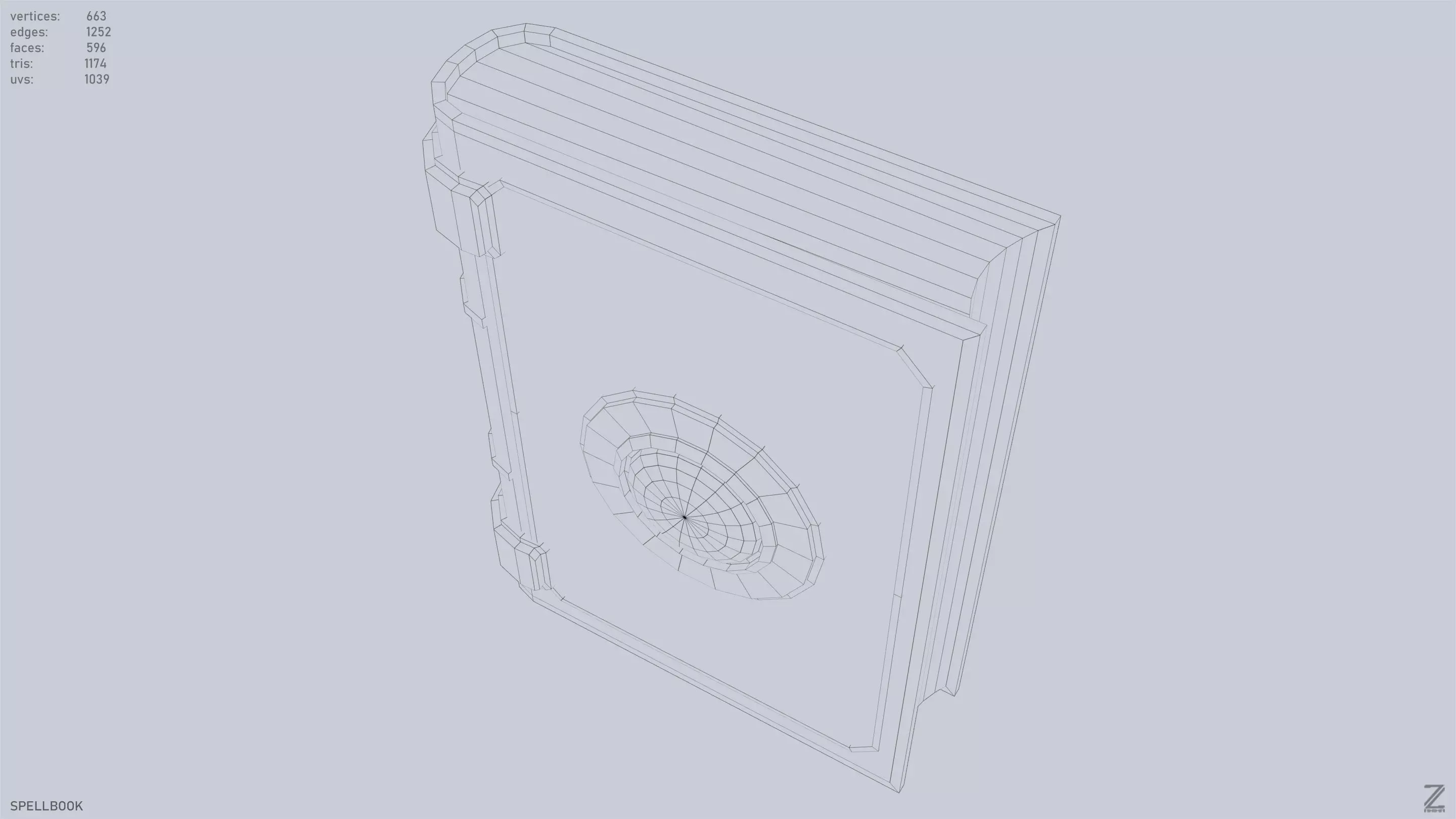 Spellbook Low-poly 3D model_15