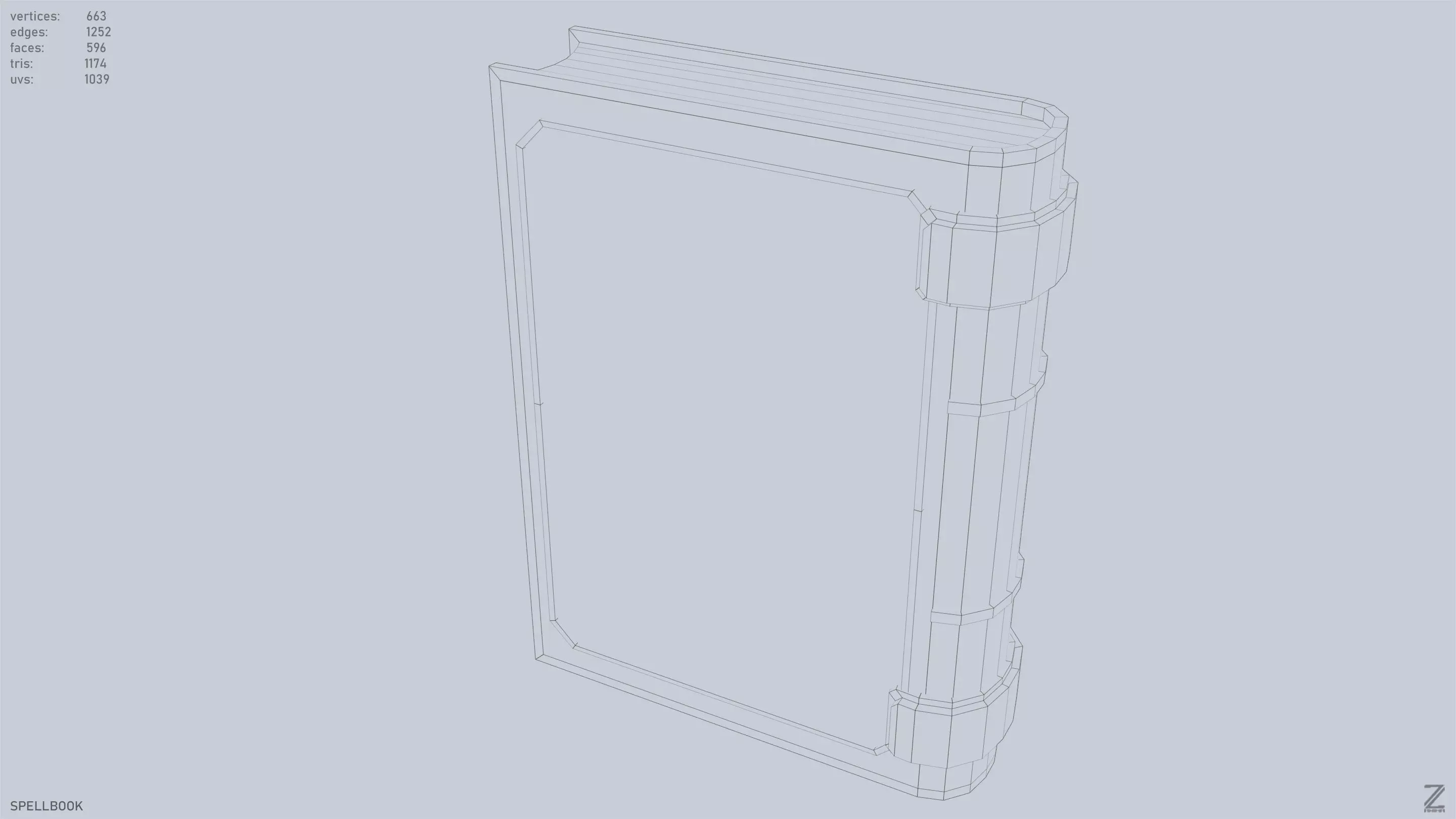 Spellbook Low-poly 3D model_13