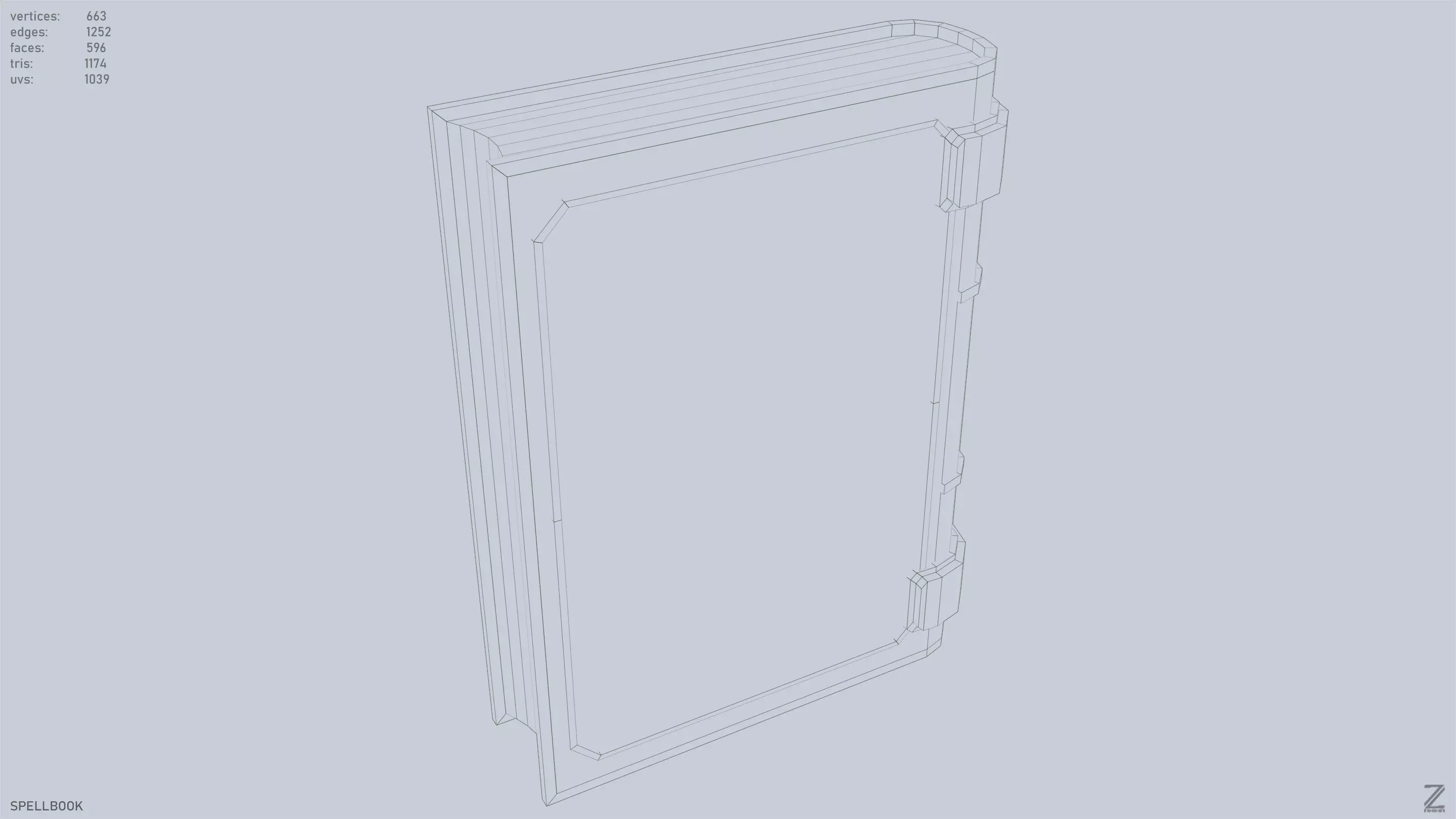 Spellbook Low-poly 3D model_14