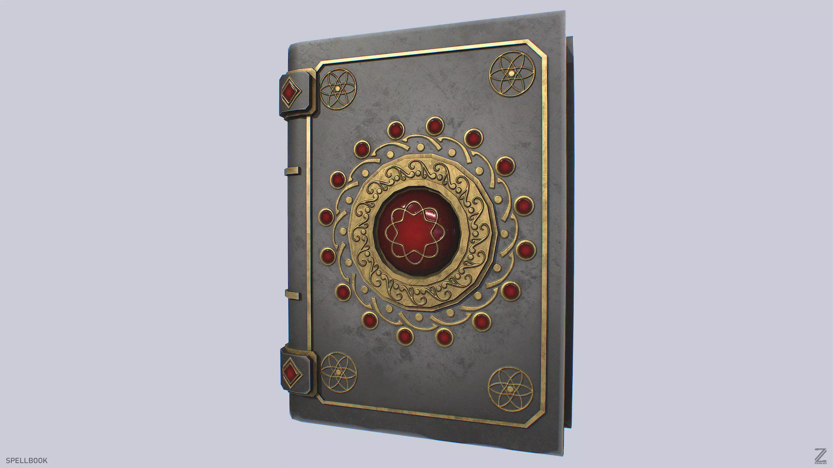 Spellbook Low-poly 3D model_2