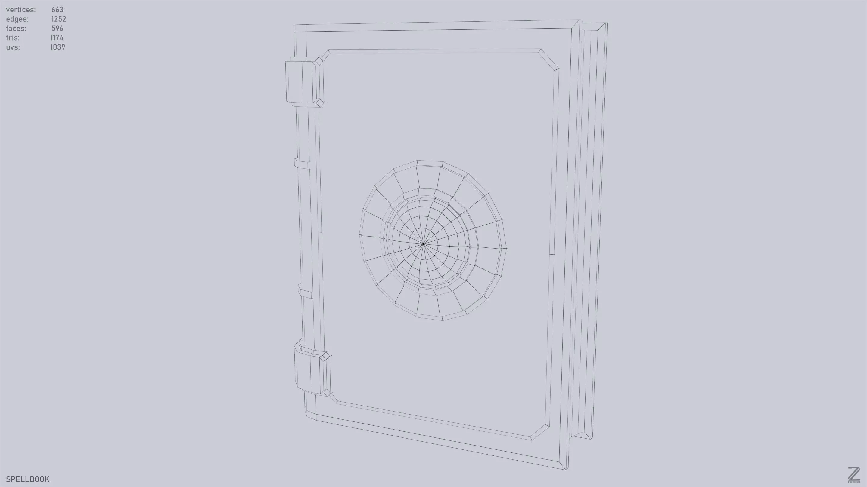 Spellbook Low-poly 3D model_10