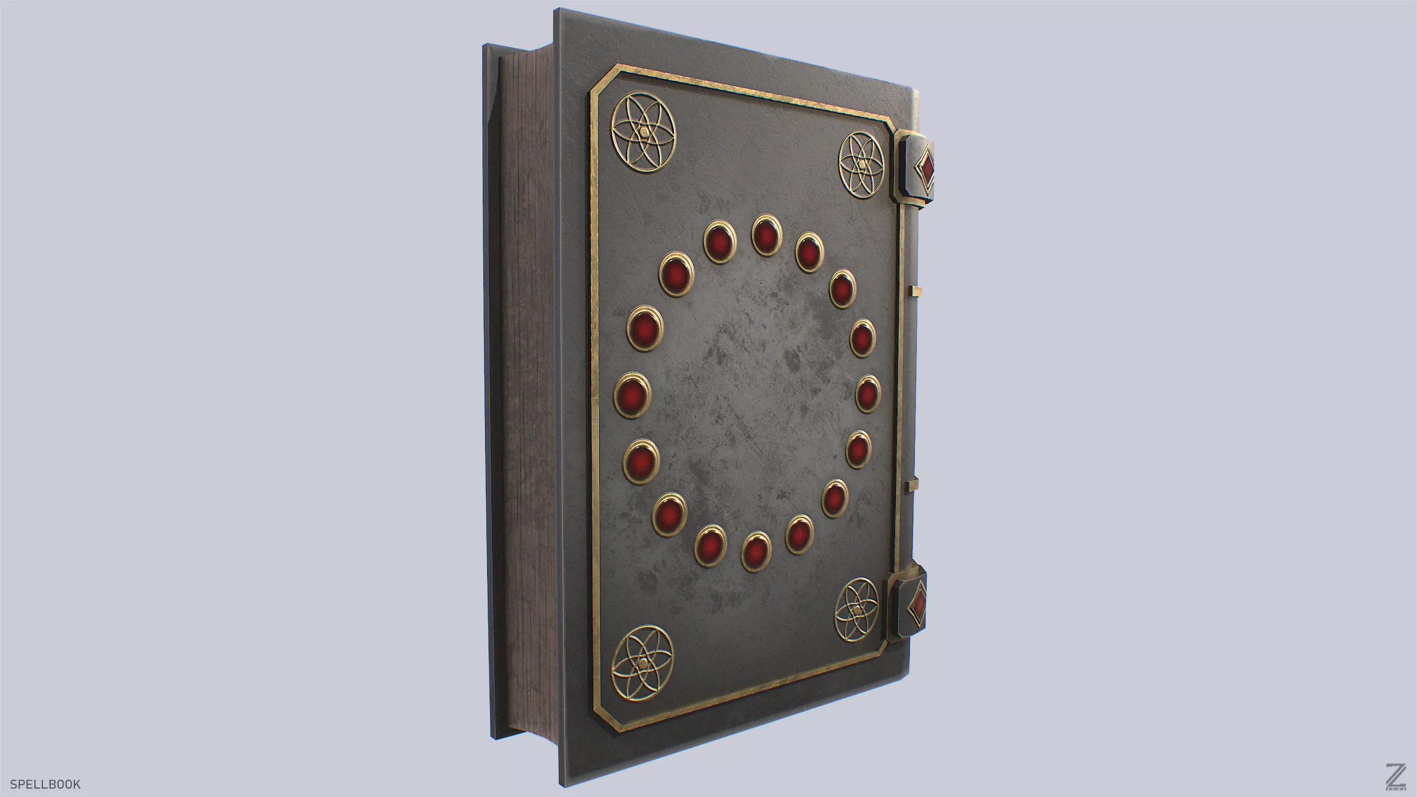 Spellbook Low-poly 3D model_8