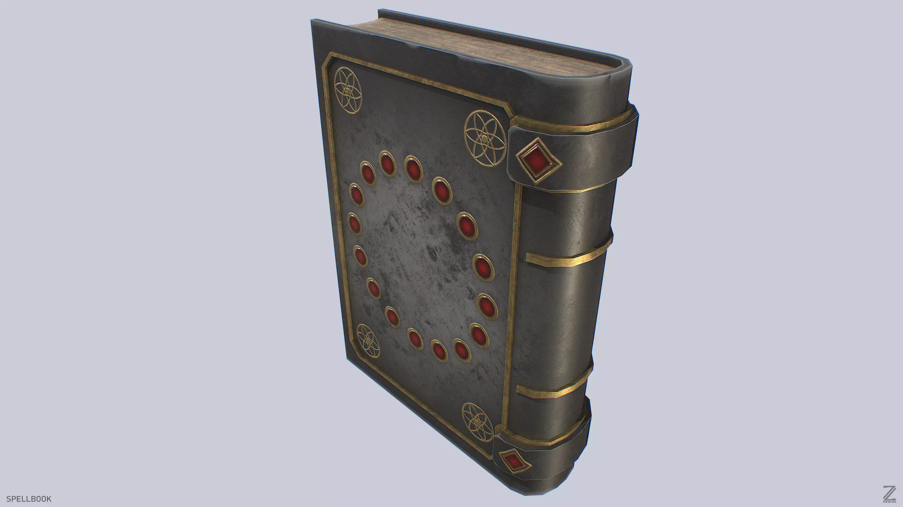 Spellbook Low-poly 3D model_6