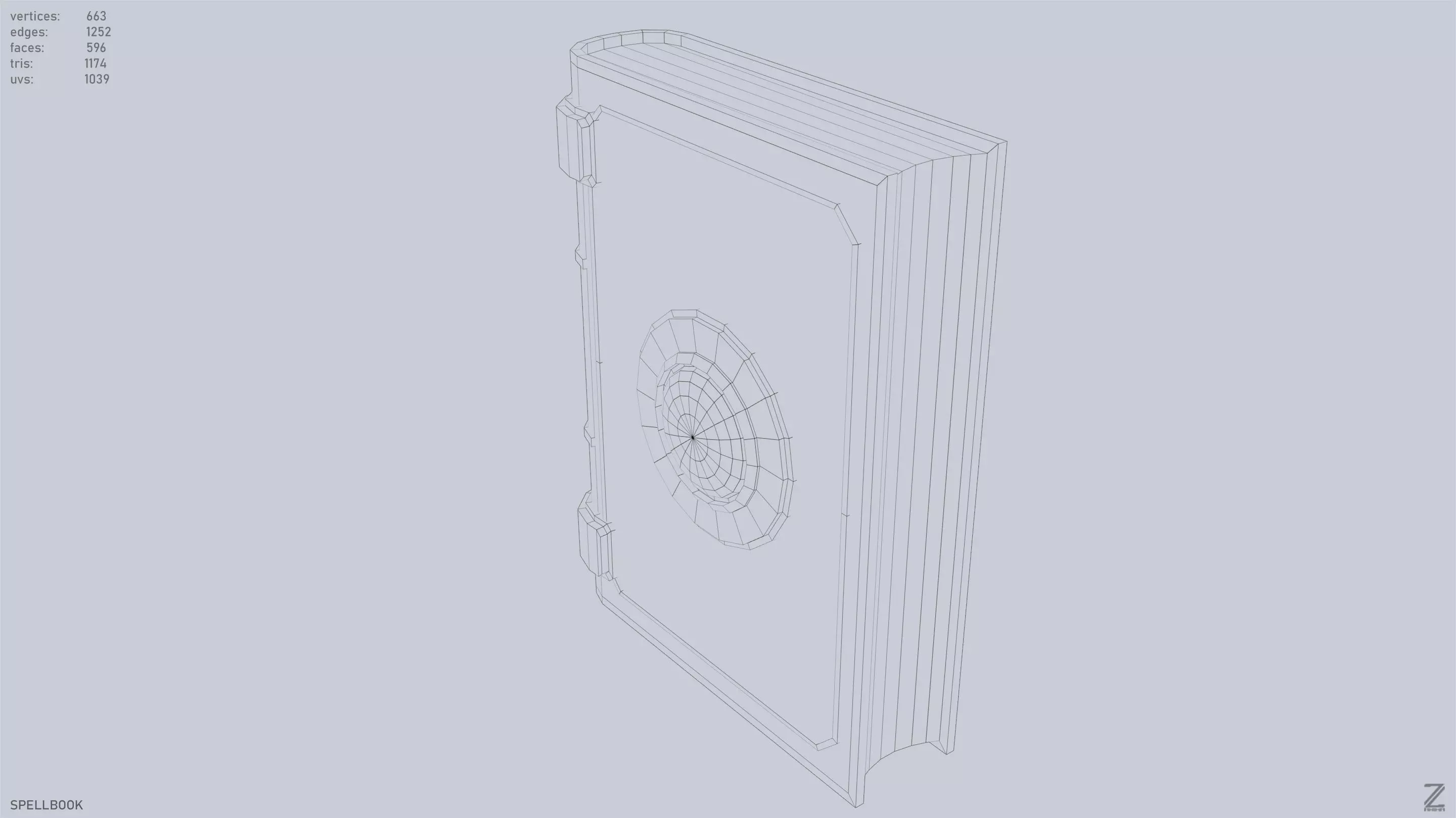 Spellbook Low-poly 3D model_11