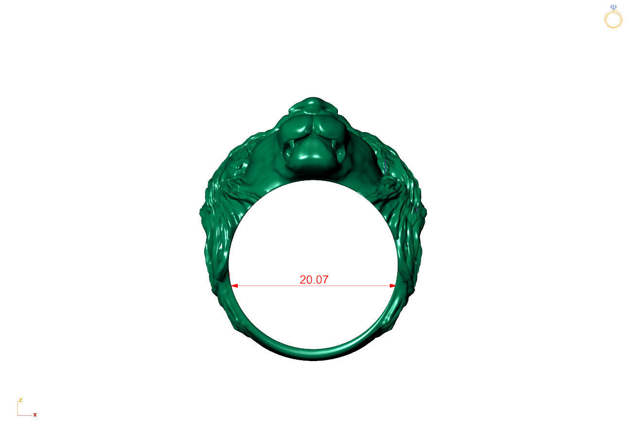 Anel masculino  leao 3D print model_3