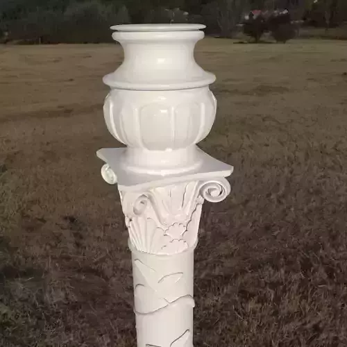 Column with non-classic corinthian order with floral motifs 3D model