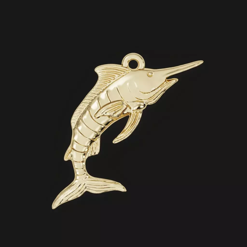 Marlin fish pendant 3D print model