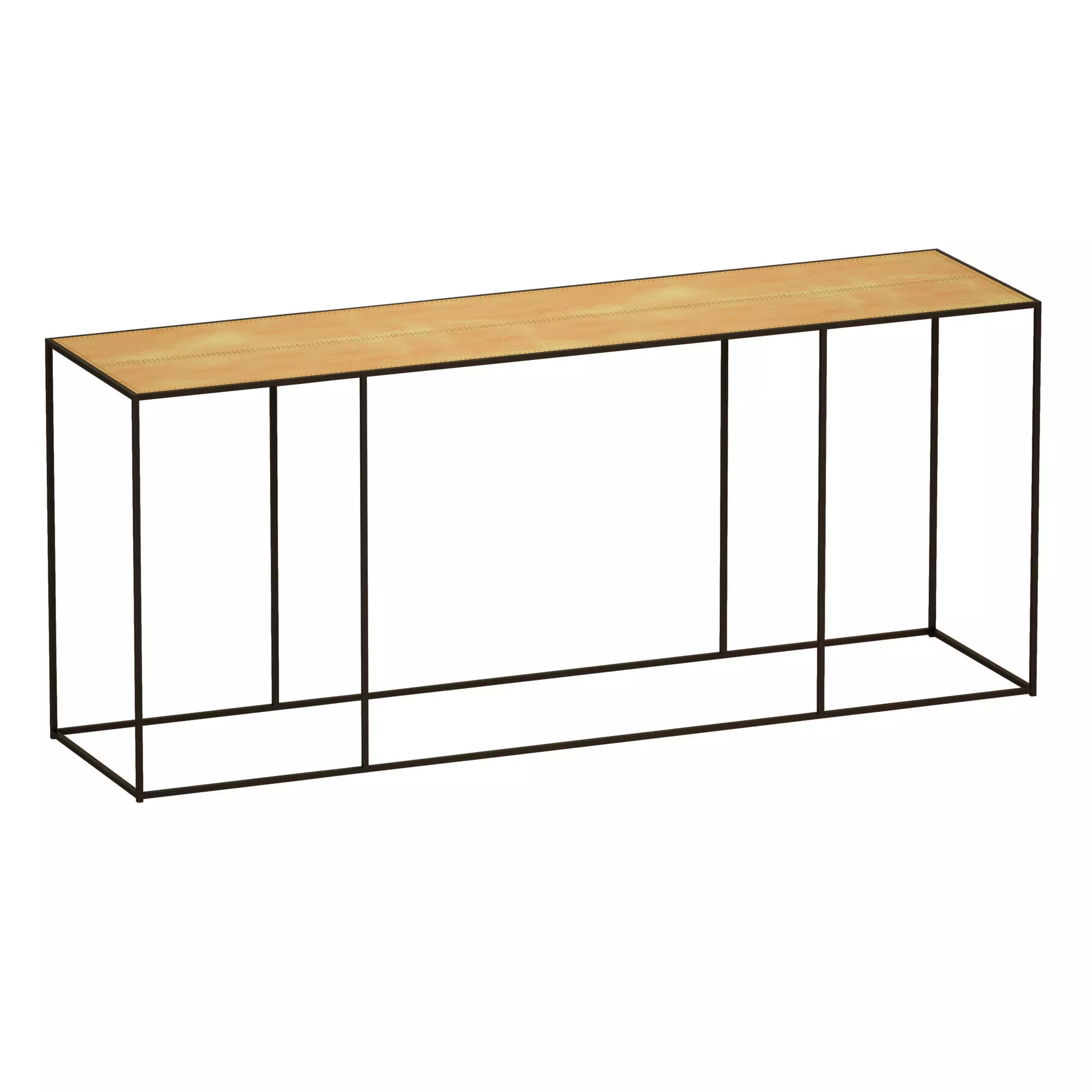 Tavia Brass Console Table Crate and Barrel 3D model_0
