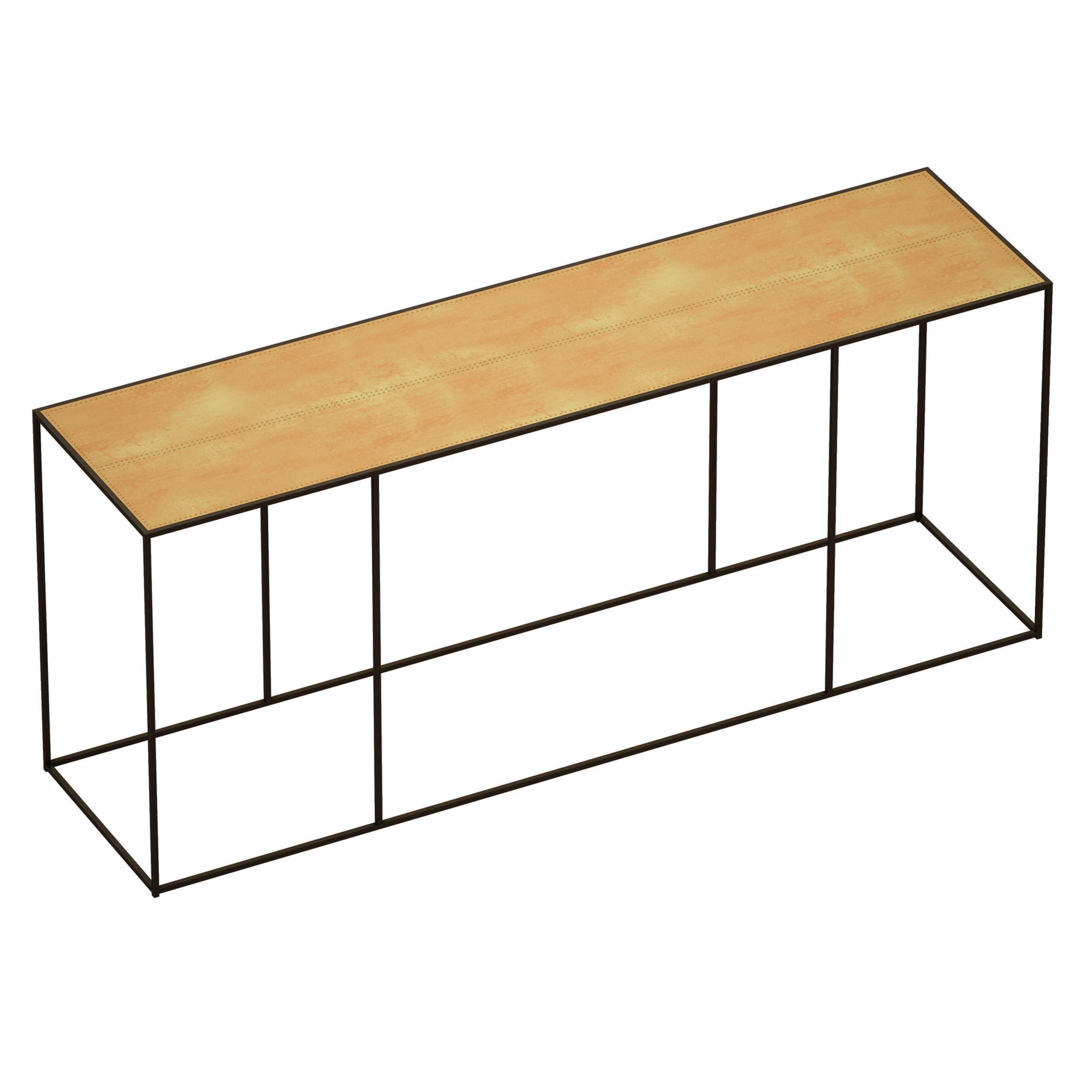 Tavia Brass Console Table Crate and Barrel 3D model_1