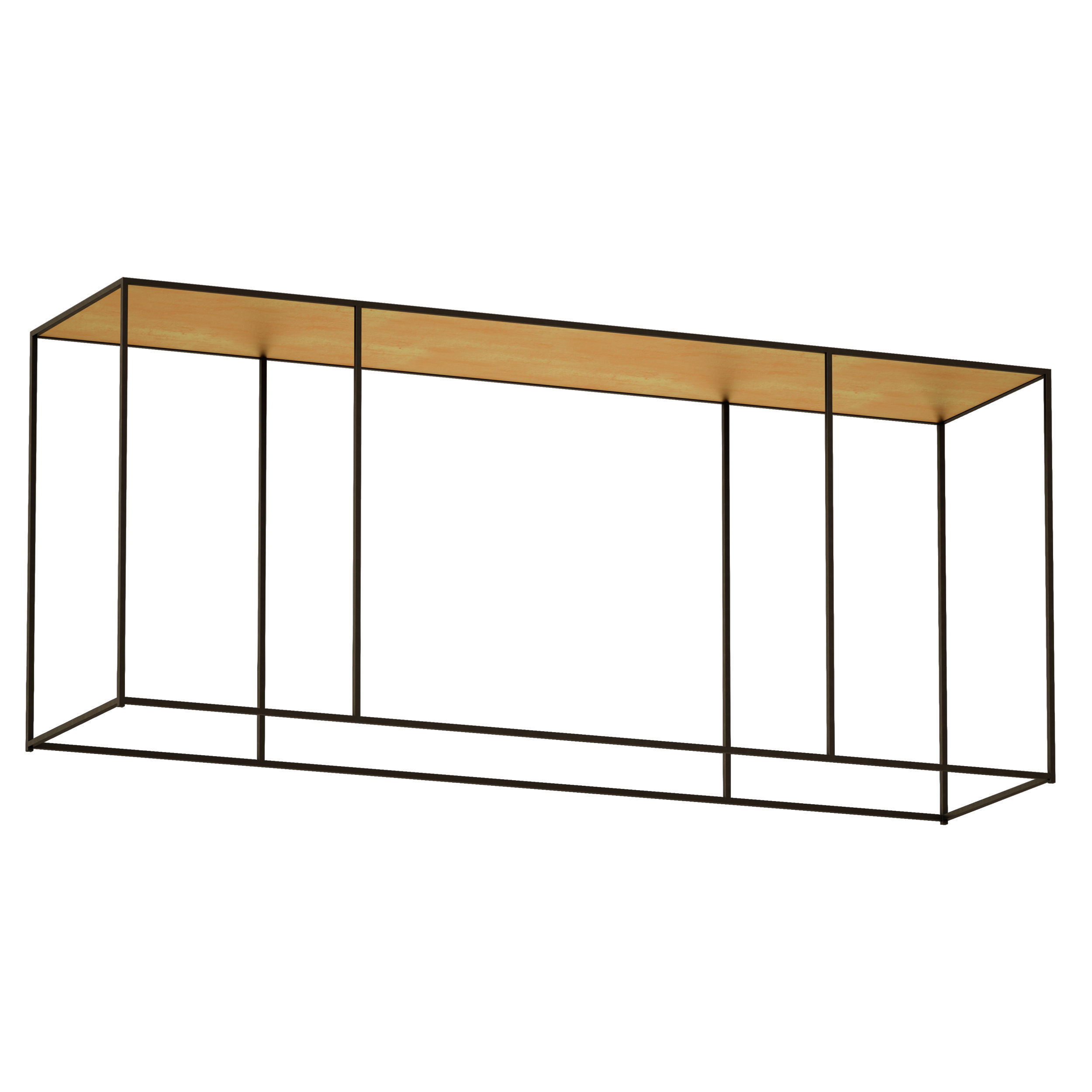 Tavia Brass Console Table Crate and Barrel 3D model_2
