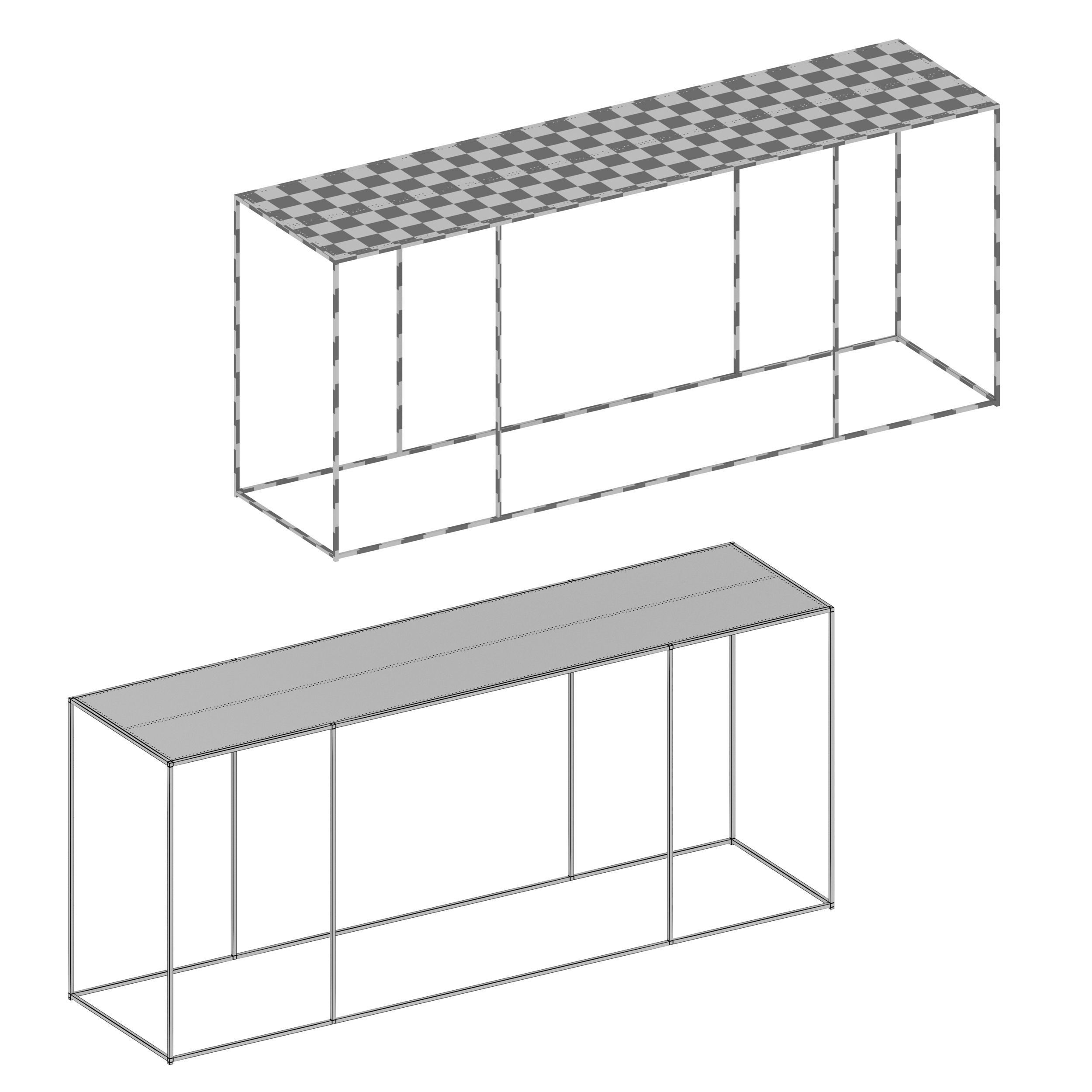 Tavia Brass Console Table Crate and Barrel 3D model_10