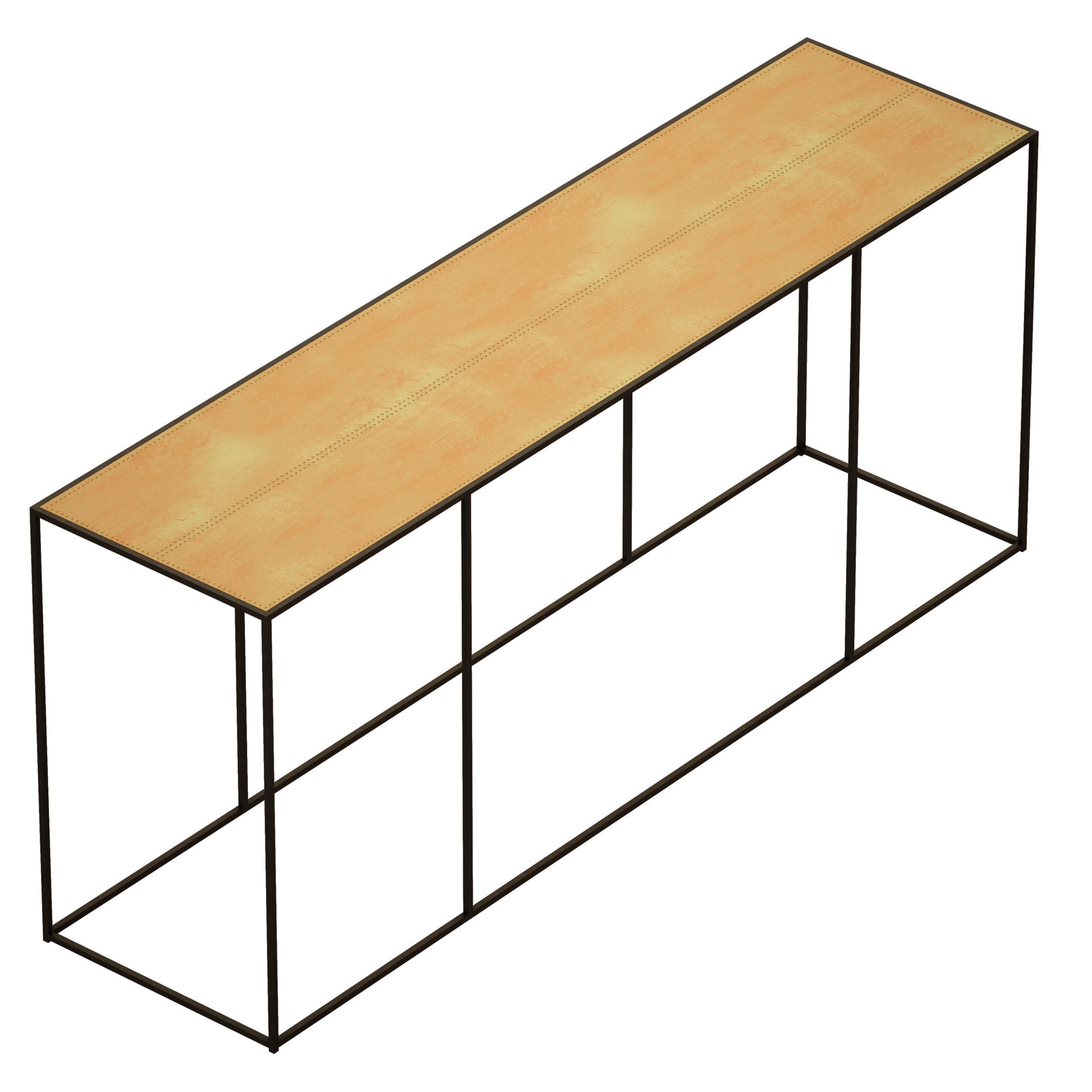Tavia Brass Console Table Crate and Barrel 3D model_3
