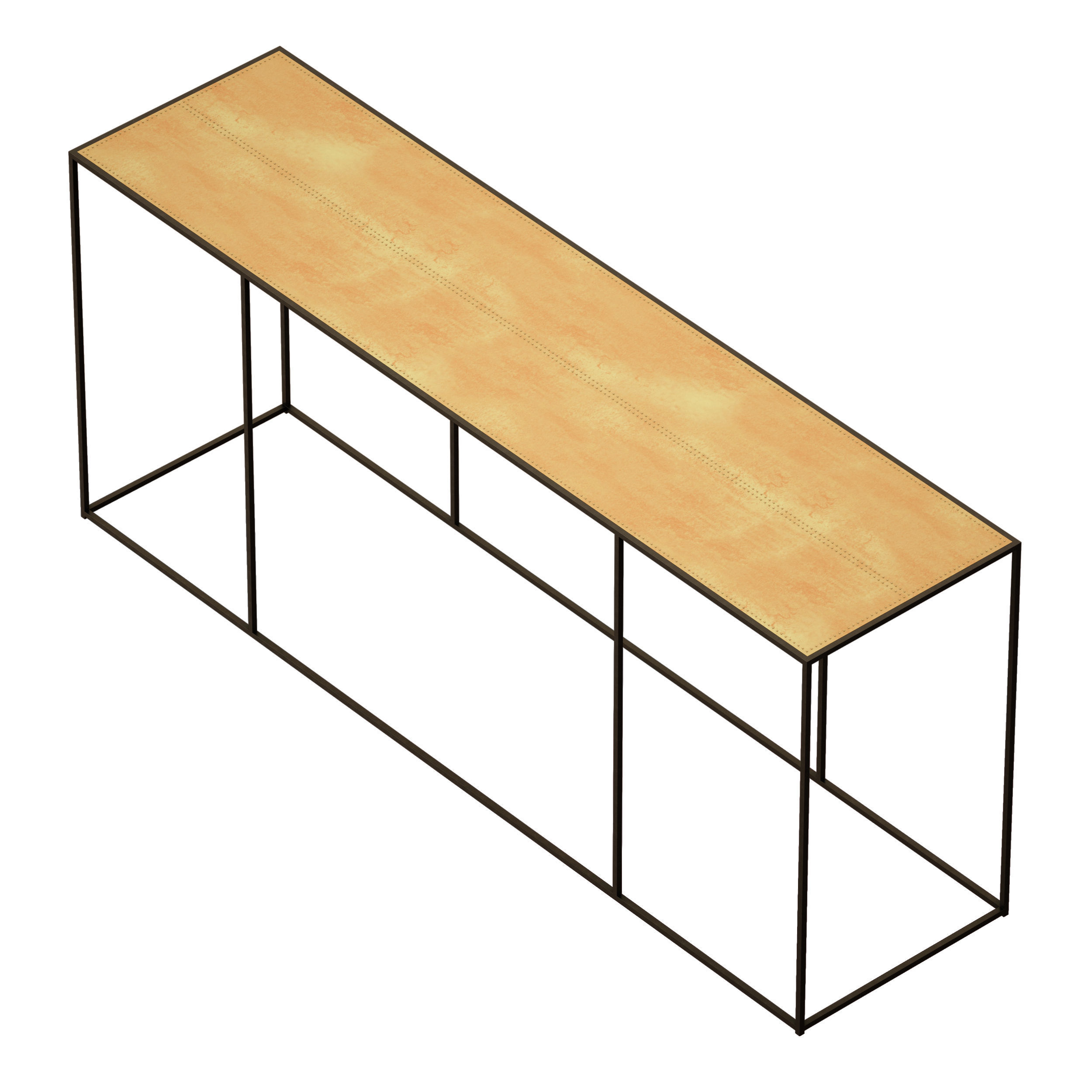 Tavia Brass Console Table Crate and Barrel 3D model_6