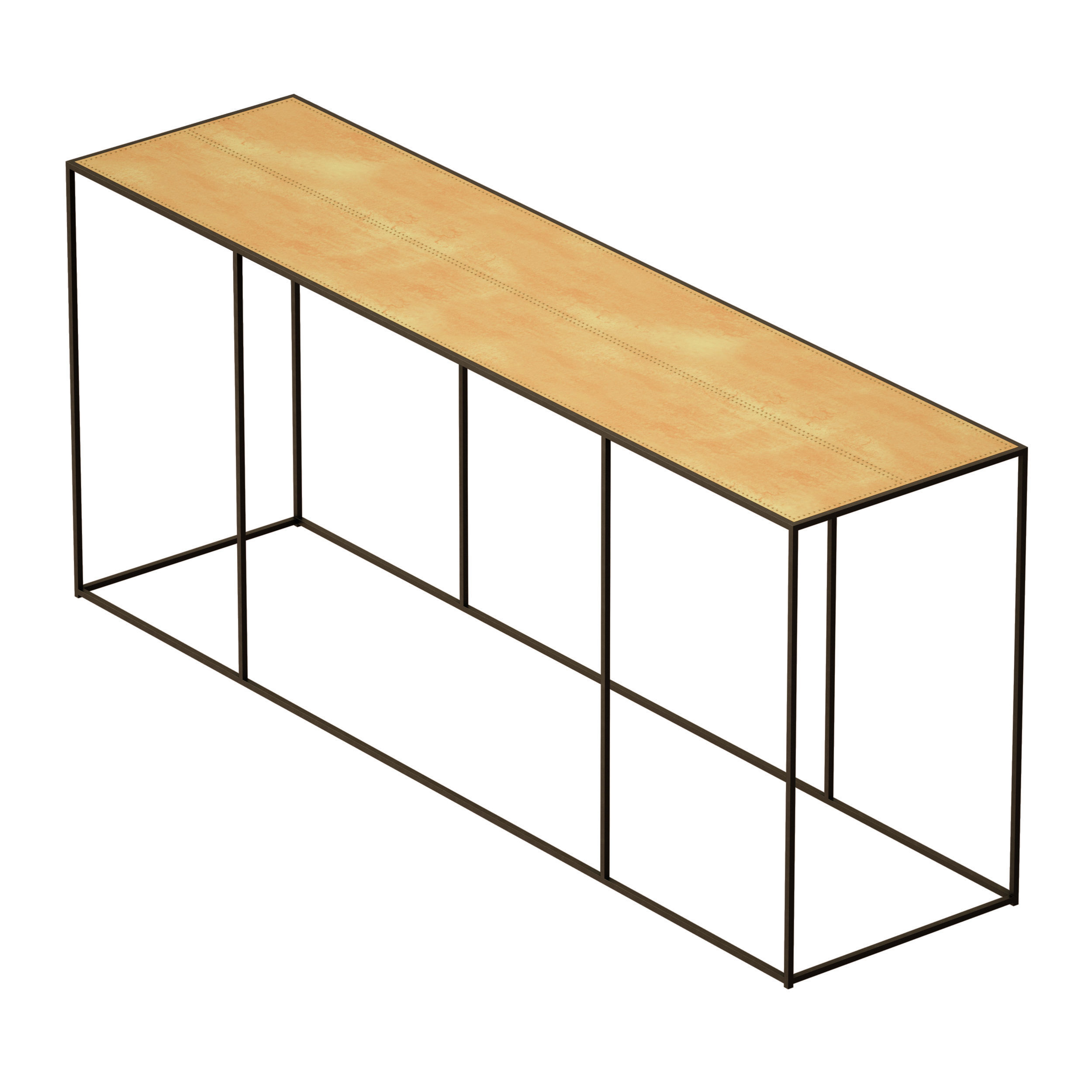 Tavia Brass Console Table Crate and Barrel 3D model_5