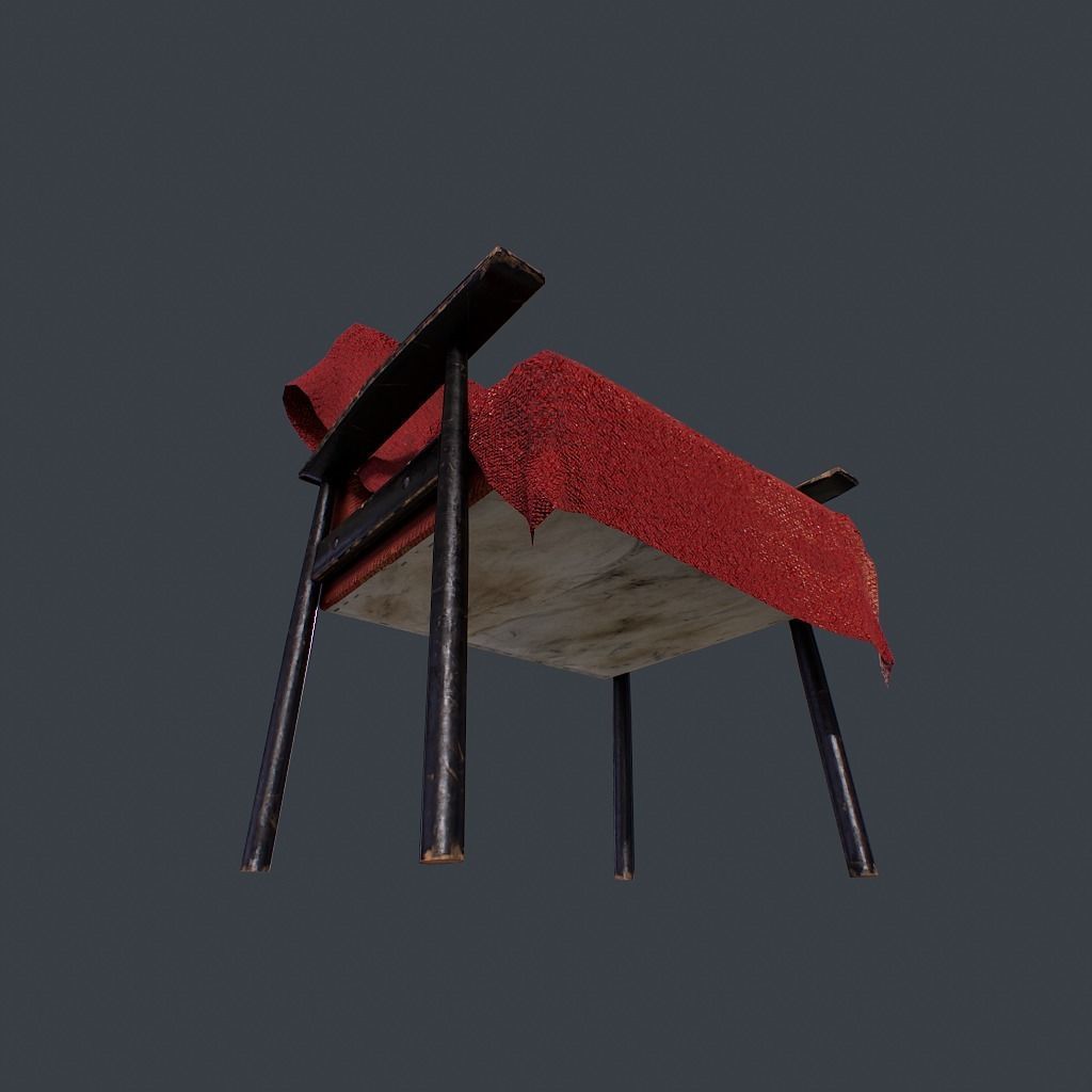 Old Armchair v1 Low-poly 3D model_7