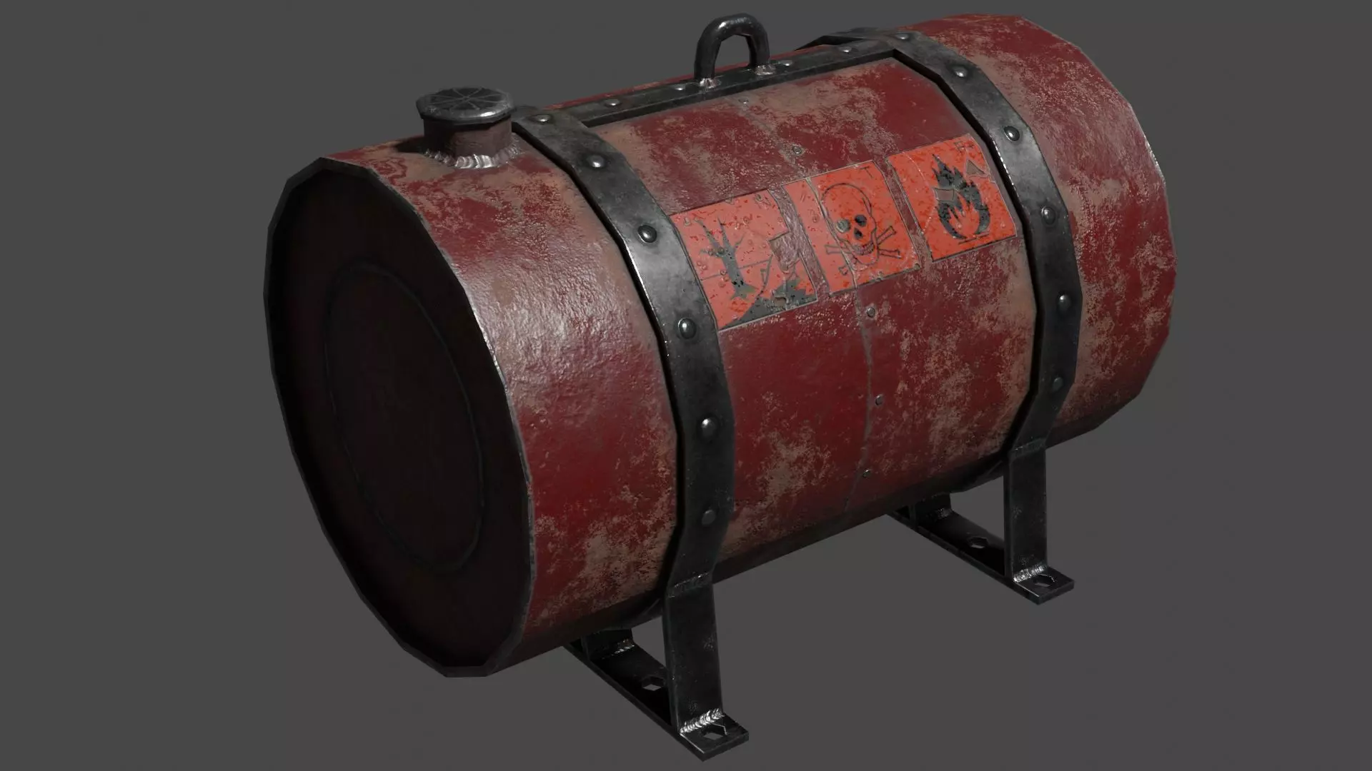 100 Liter Gas Tank Red Low-poly 3D model