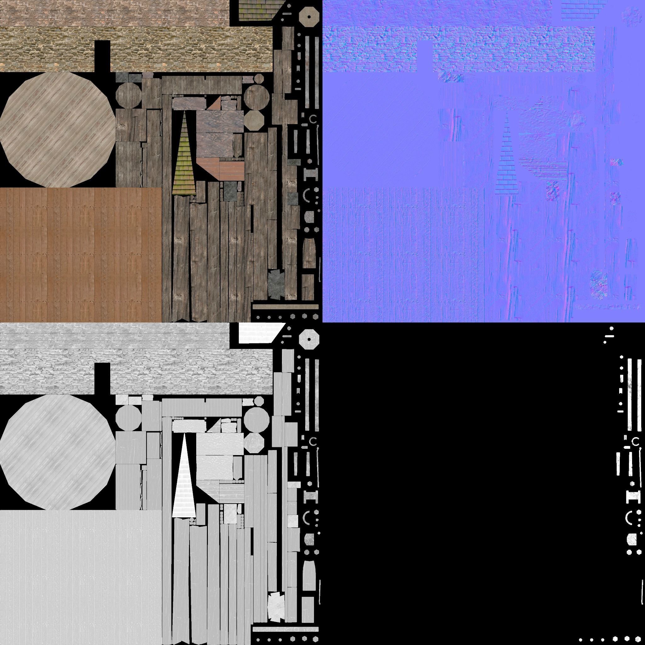 Medieval  windmill Low-poly 3D model_9