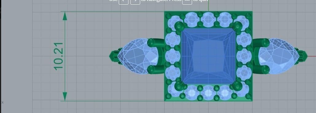 square shape ring 188 3D print model_4