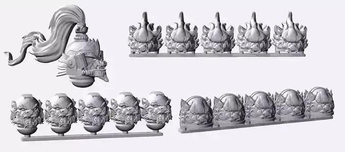 printable space warriors ancient chinese set 3D print model