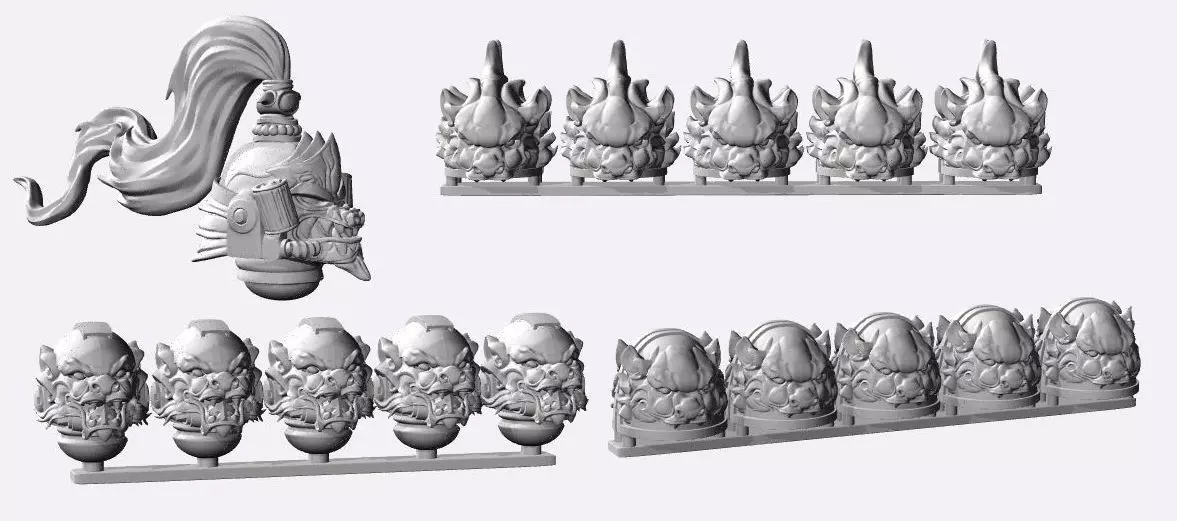 printable space warriors ancient chinese set 3D print model_0