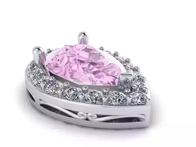 pear shape halo pendant  197