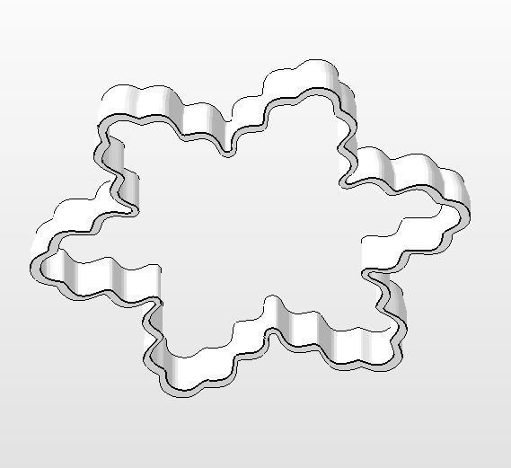 Minimalistic Snowflake Cookie Cutter Printable Free 3D print model_4