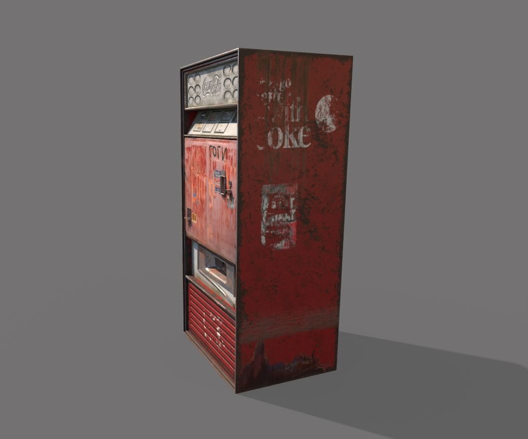 Old Cola Machine Low-poly 3D model_3