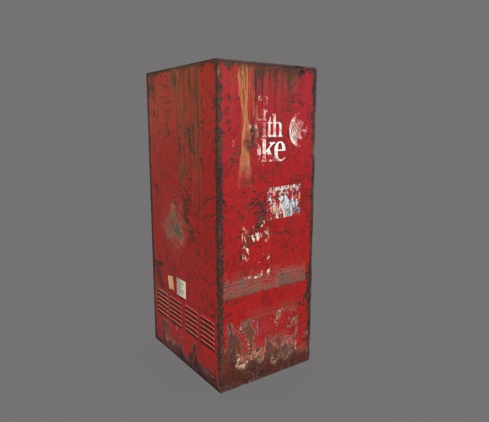 Old Cola Machine Low-poly 3D model_5