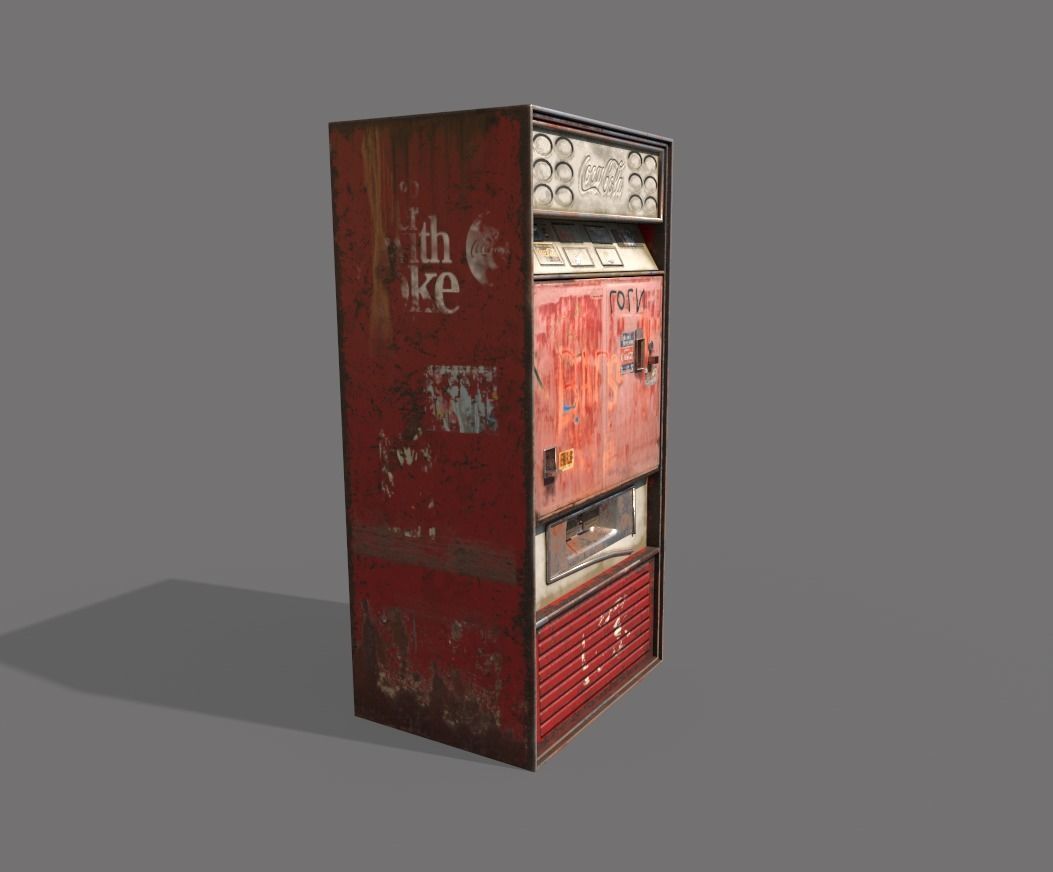 Old Cola Machine Low-poly 3D model_6